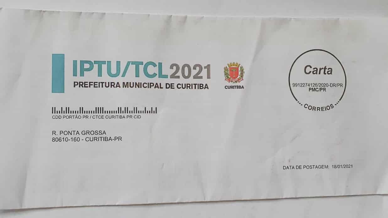 As cartas do IPTU 2021 já foram enviadas pela Prefeitura. A correspondência inclui o boleto para o pagamento à vista e para a primeira parcela, se for o caso.. Foto: Divulgação